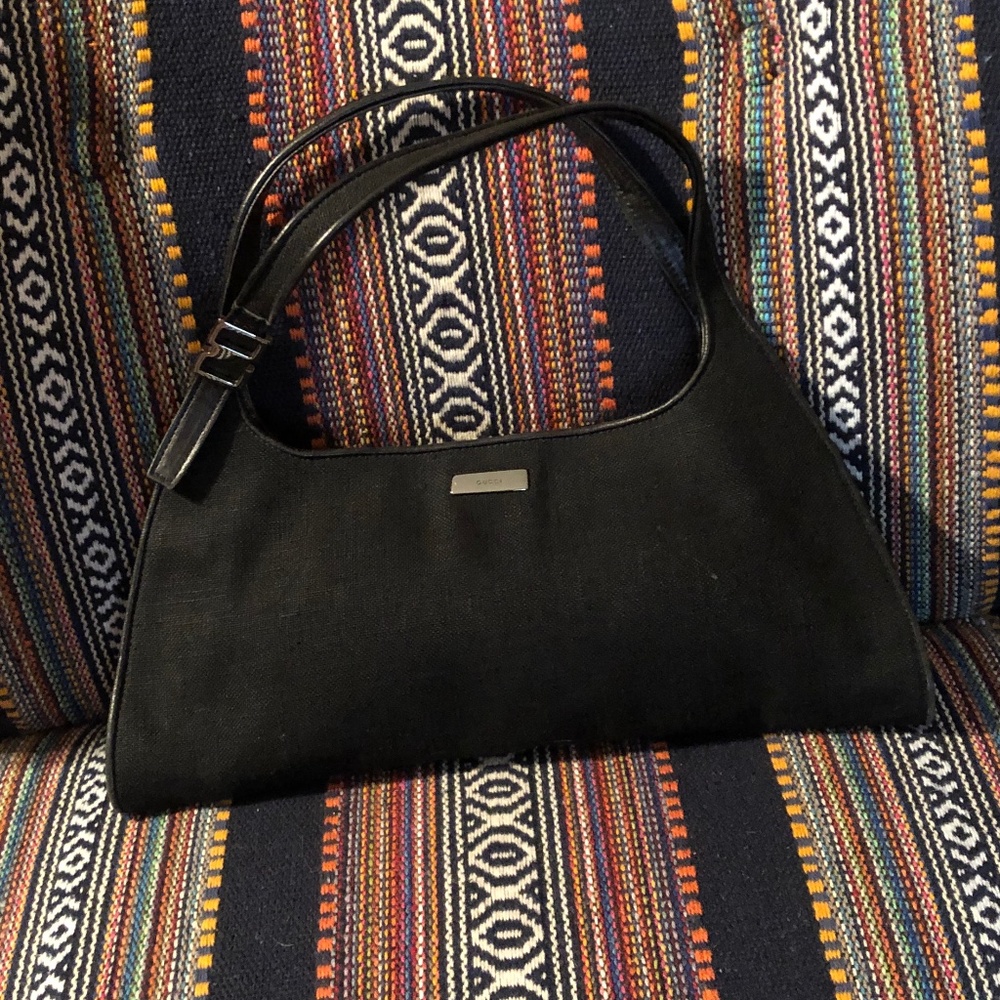 Vintage Gucci Black Baguette Shoulder Bag - Picture 2 of 5